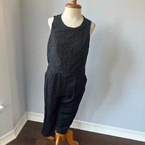 Loft Sleeveless Jumpsuit Color Black Size 0P